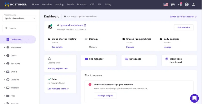 Hostinger hPanel