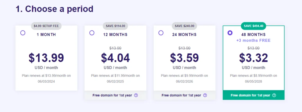 Choose Billing Period