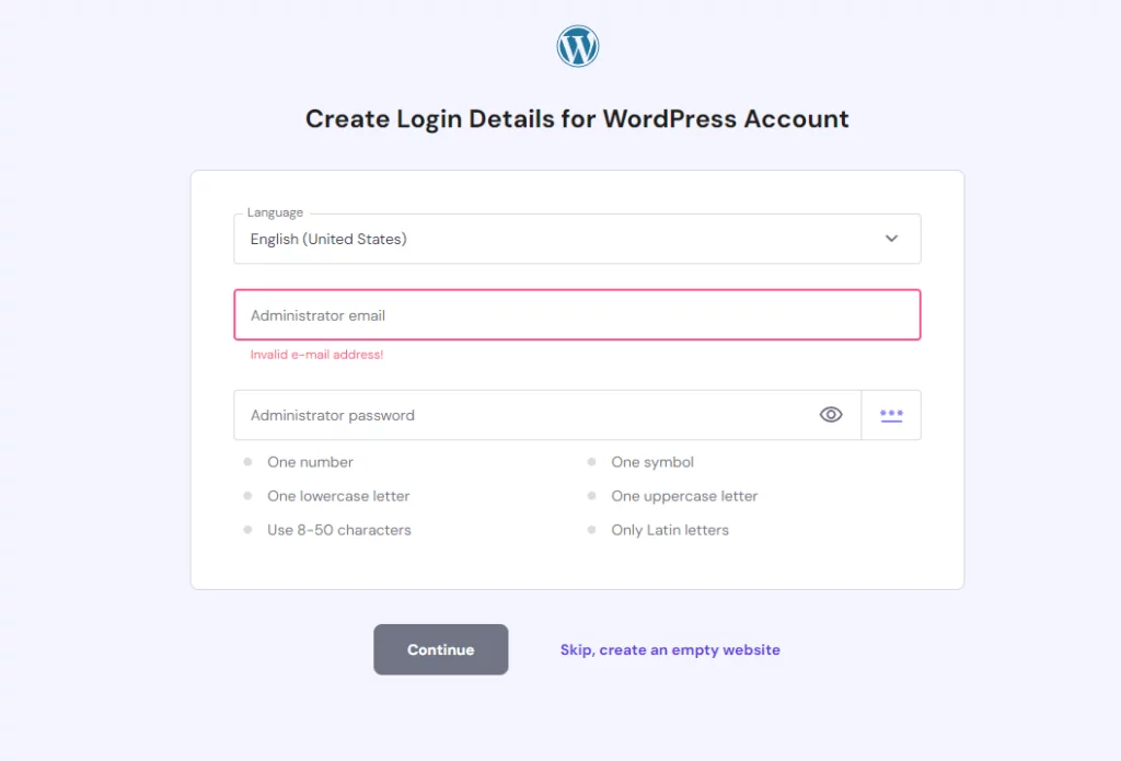 WordPress Login Detials