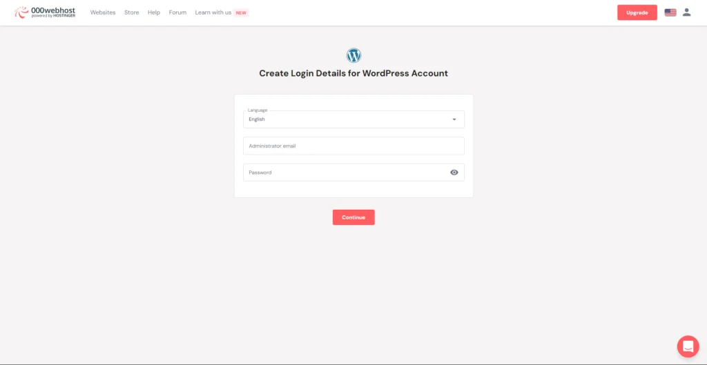 000webhost WordPress login