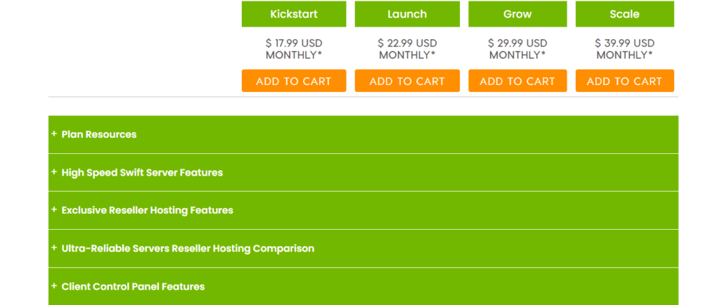 10 Best Reseller Hosting to Start Web Hosting Business A2Hosting Reseller Hosting Pricing Plan