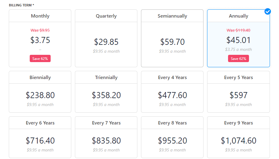 Doteasy Coupon Code Billing Term
