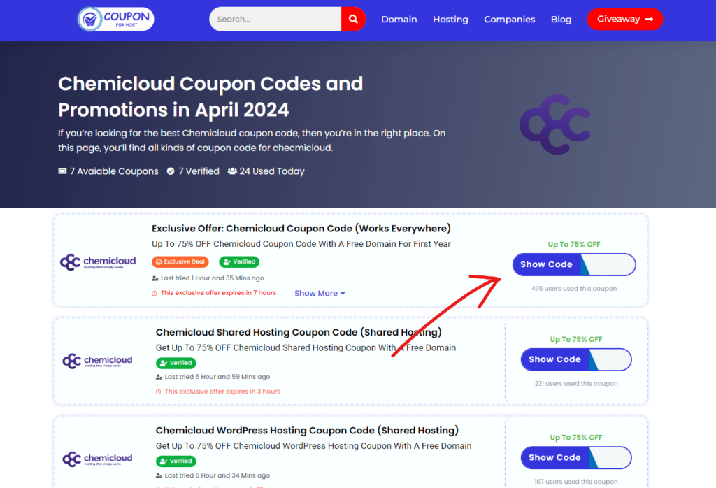 Chemicloud Coupon Code Chemicloud Coupon Code page