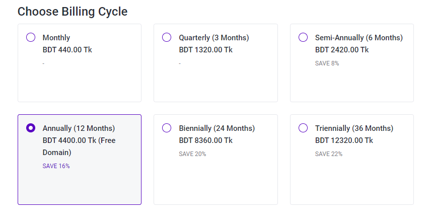 HostEver Promo Code Choose billing cycle