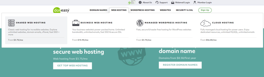 Doteasy Coupon Code Choose your web hosting package