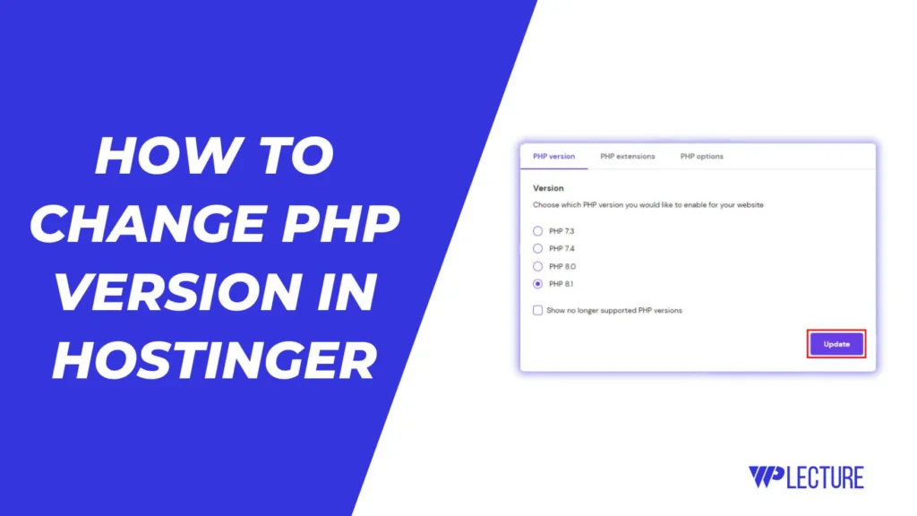 How To Change PHP Version In Hostinger