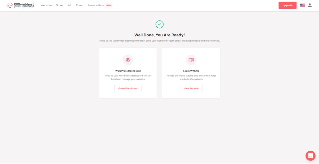 Your free website is ready to go