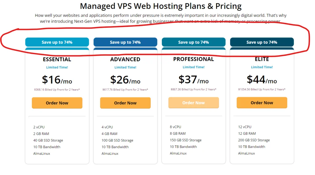 Choose web hosting plan