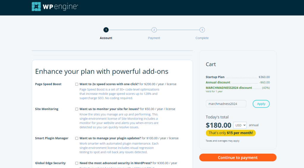 WP Engine Coupon Code WPEngine Coupon Code Applied