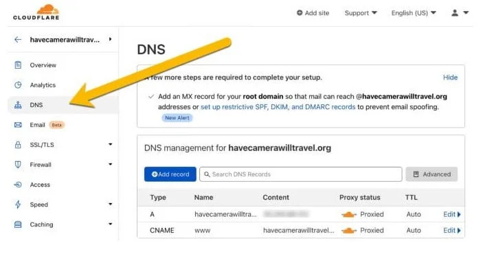 Add TXT Record on Cloudflare
