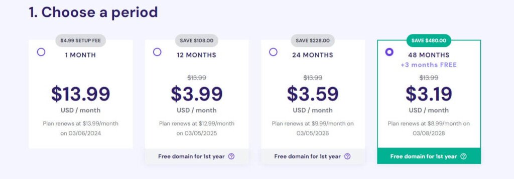Hostinger Coupon Code Choose Your Billing Period