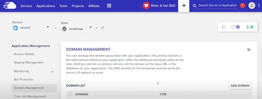 Domain management