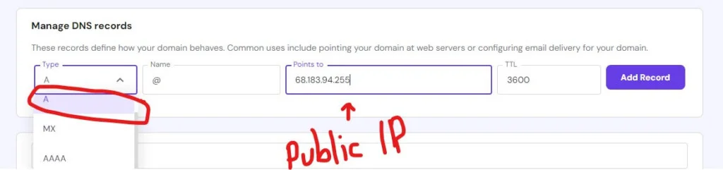 Four part of a DNS record