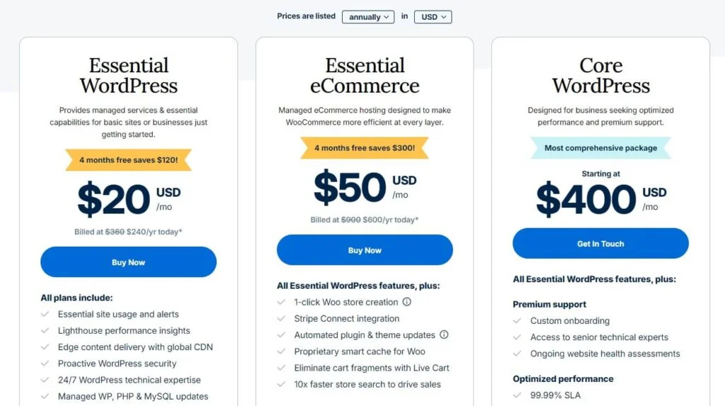 WPEngine Pricing Plan