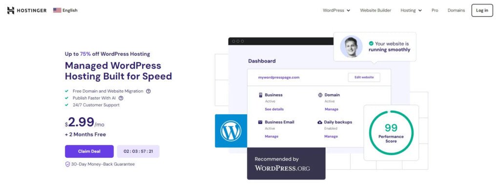 13 Fastest WordPress Hosting Providers (October 2025) Hostinger WordPress hosting