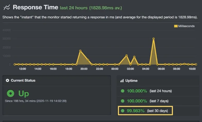 Hostinger Uptime History