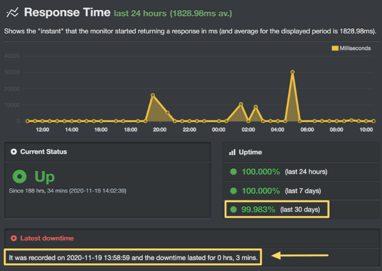 Bluehost Uptime