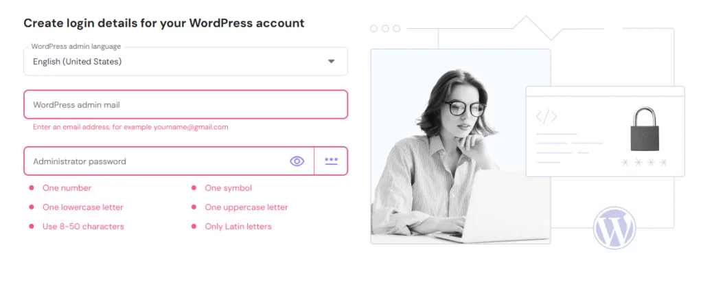 Website admin detials