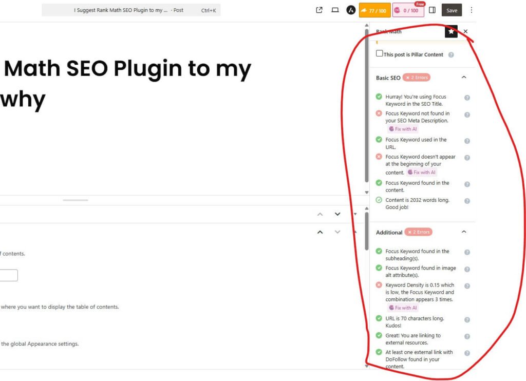 SEO Score